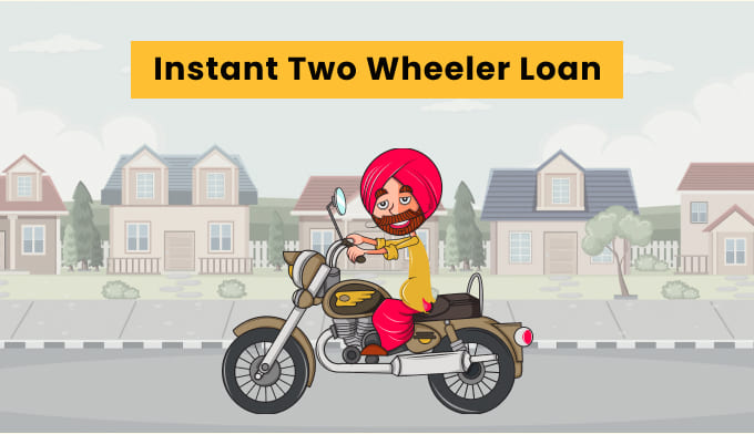 Punjabi men driving two wheeler to promote bike loan of LokSuvidha Finance